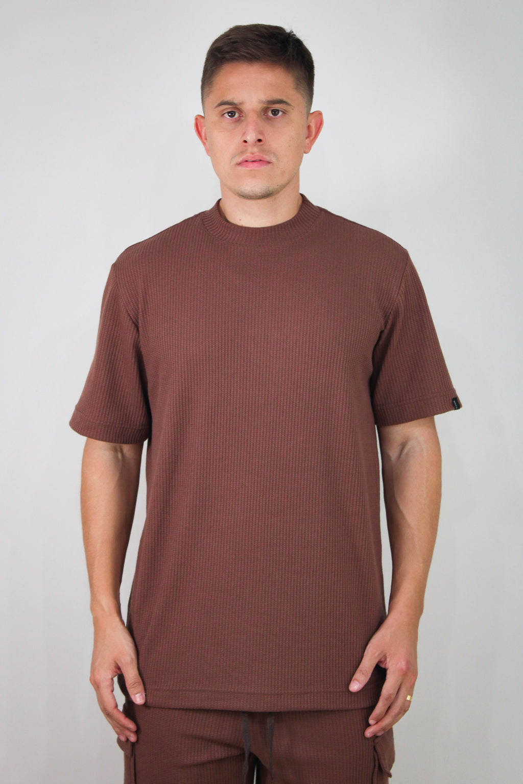 Camisa Oversized Texturizada Vegas Marrom