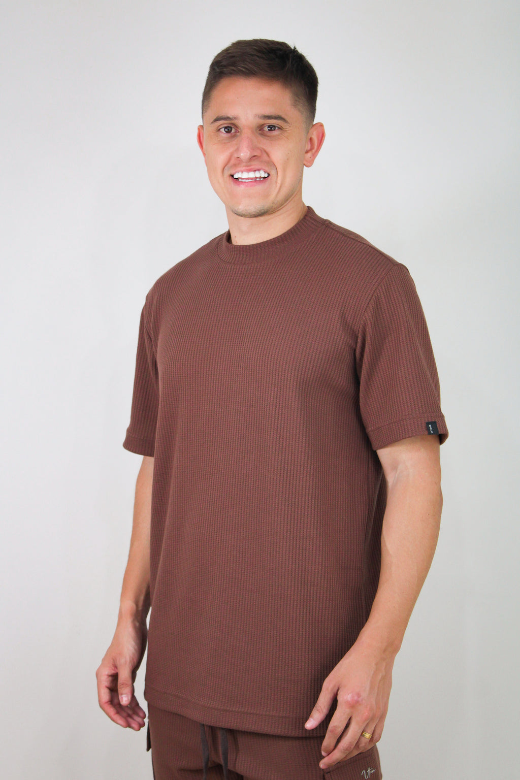 Camisa Oversized Texturizada Vegas Marrom