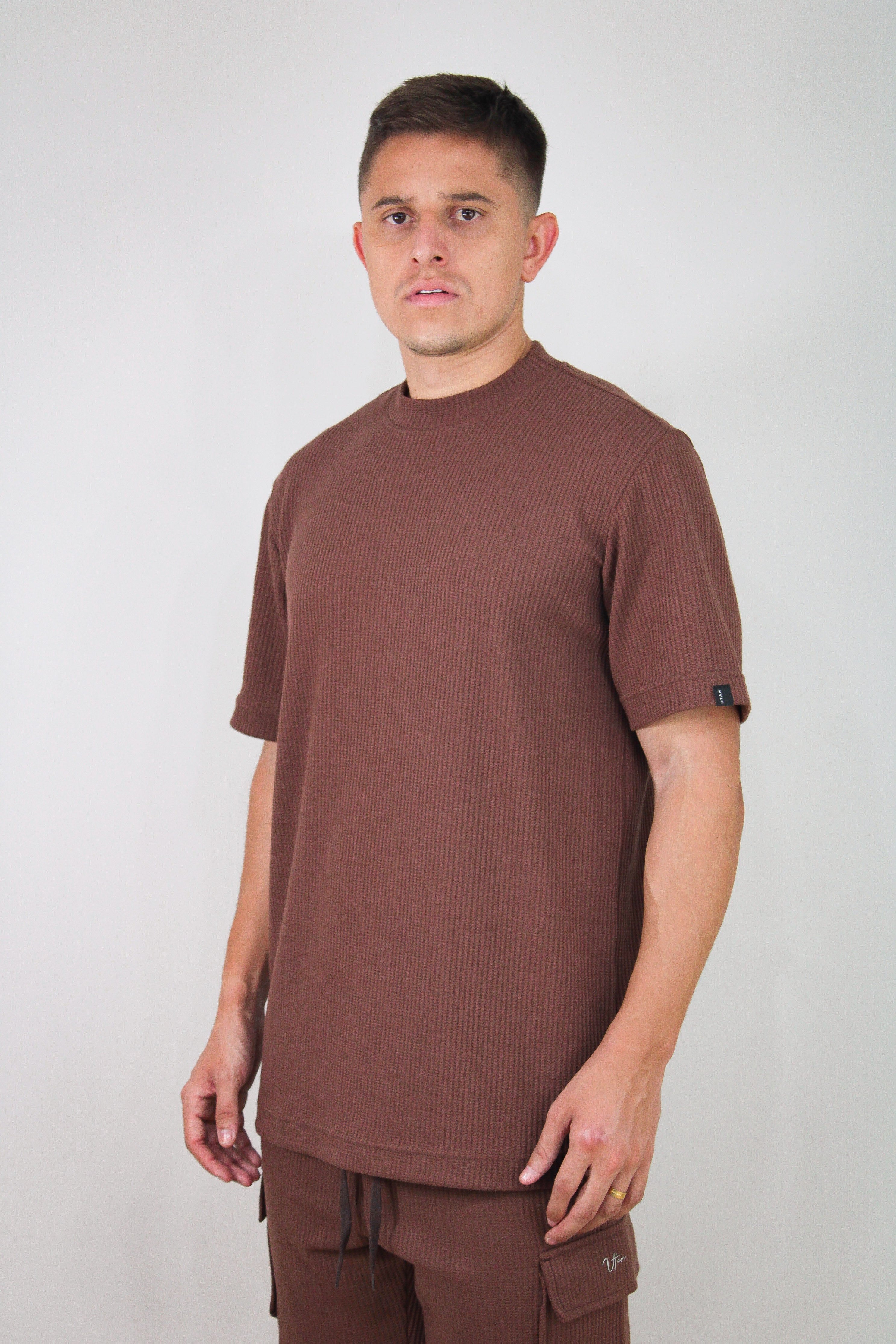 Camisa Oversized Texturizada Vegas Marrom