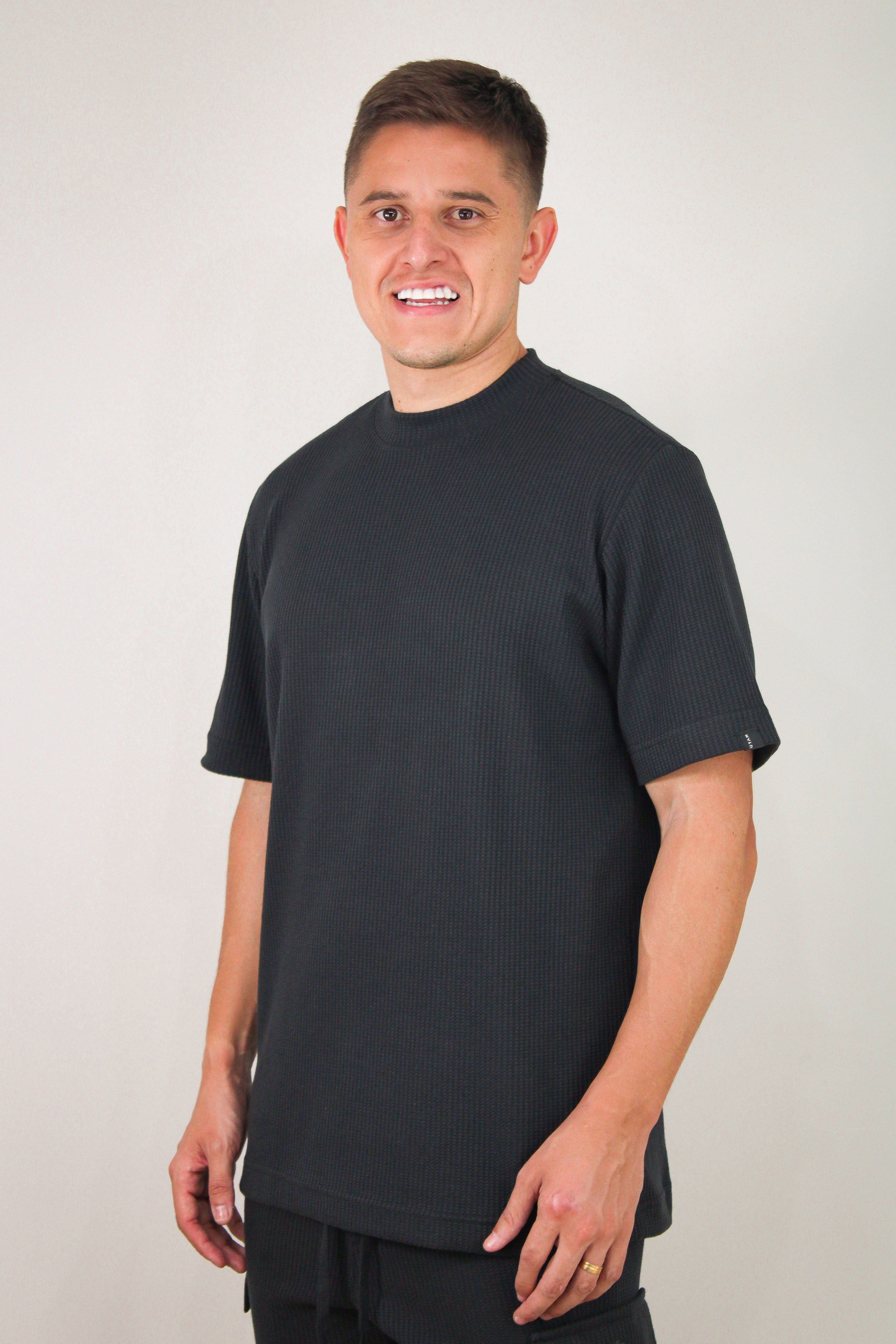 Camisa Oversized Texturizada Vegas Preta