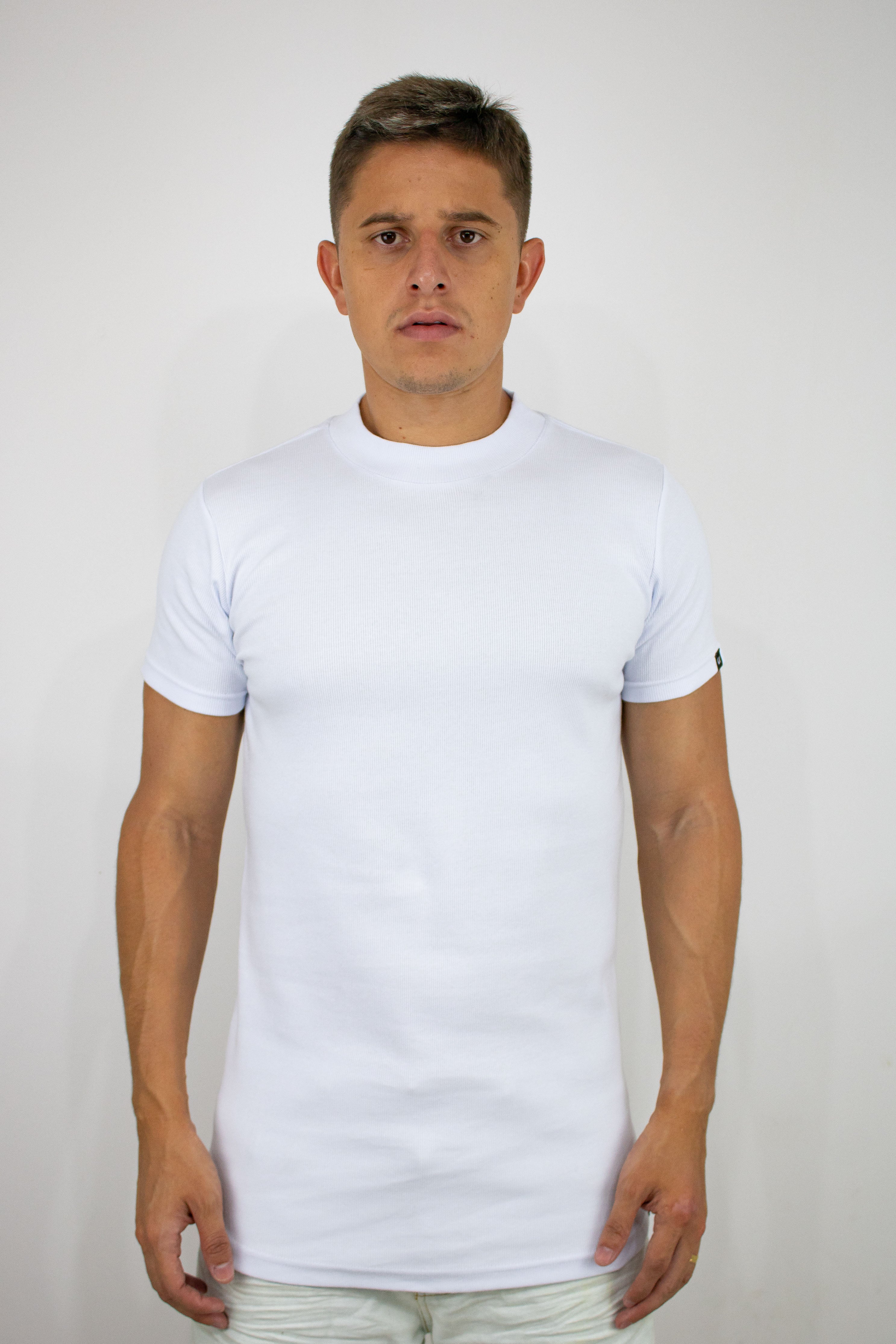 Camisa Canelada Classic Branca Básica e Minimalista