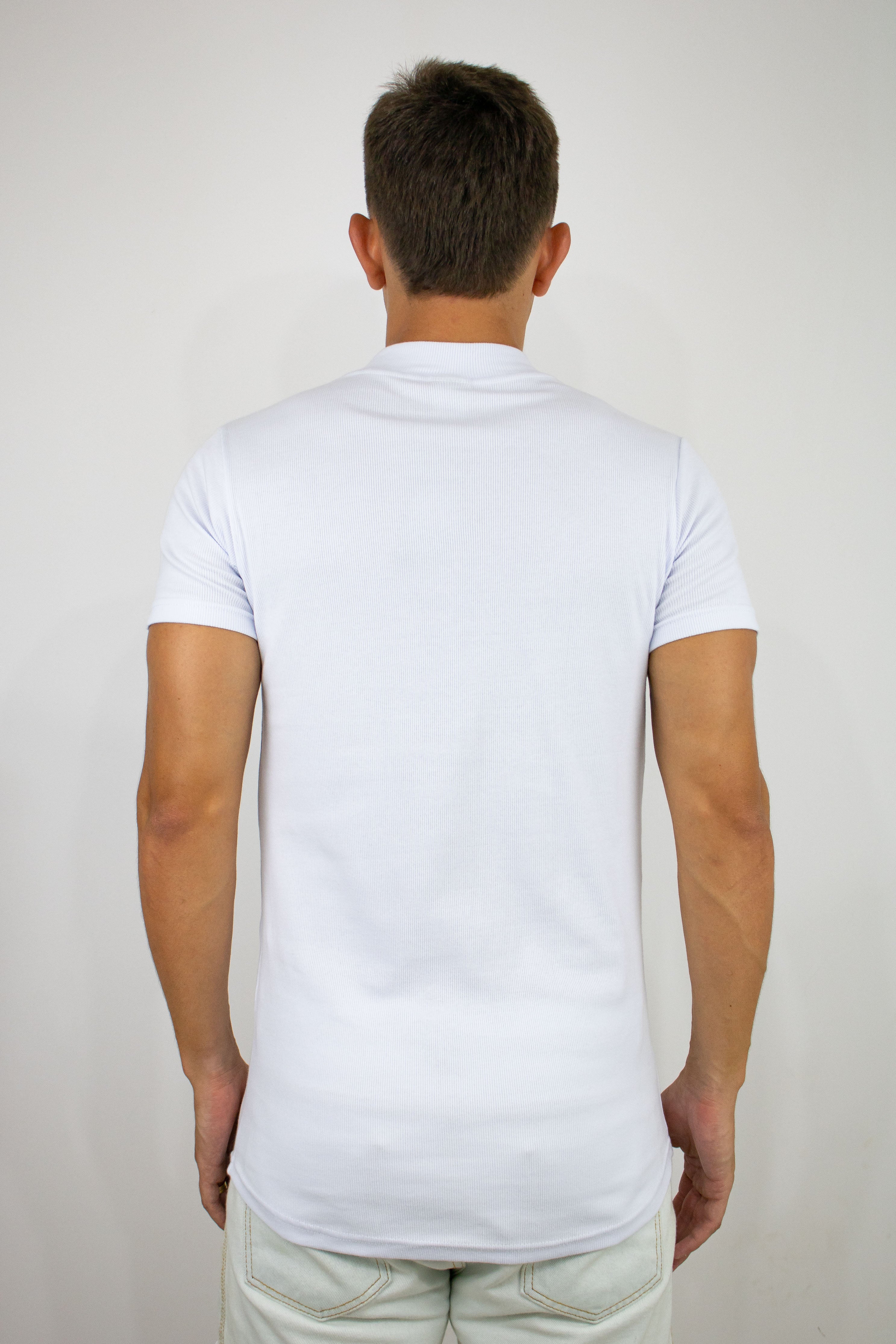 Camisa Canelada Classic Branca Básica e Minimalista