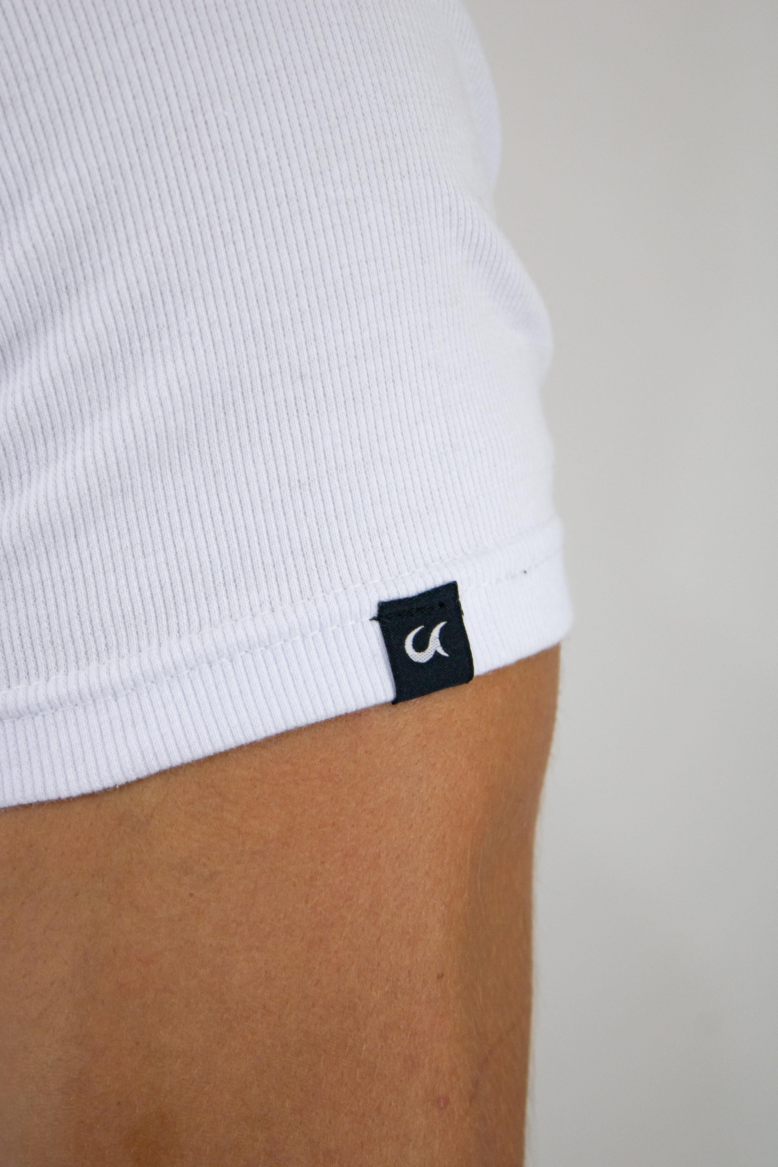 Camisa Canelada Classic Branca Básica e Minimalista